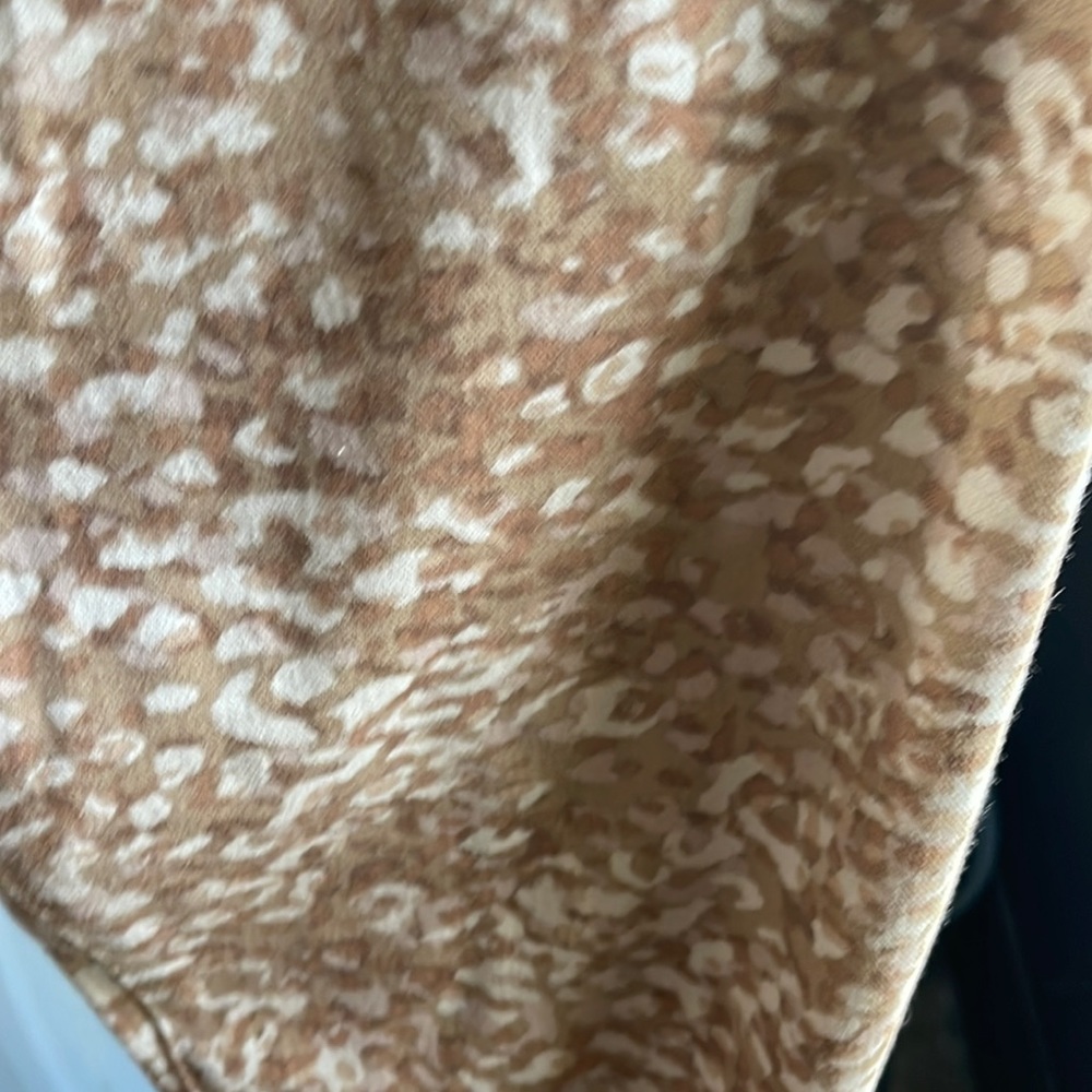 Leopard pull on twill pants